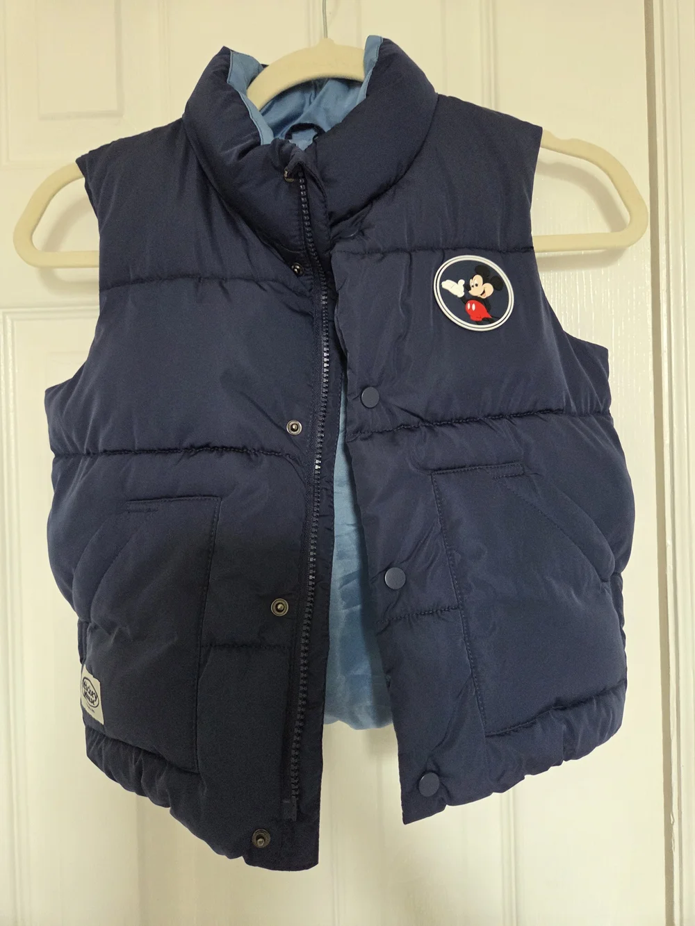 Disney Navy Blue Puffer Vest with Mickey Patch